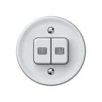 Leuchtdrucktaster origin 2×Tasten 2×beleuchtet 2CO 1P 0<1 10A 230V 60×60mm weiss