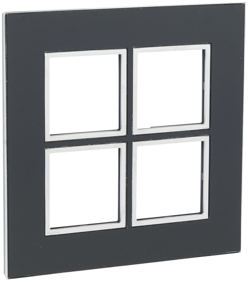 Abdeckrahmen ATO 2×2 Modul Glas-schwarz, mit Zierrahmen