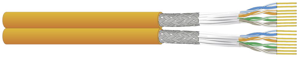 Câble informatique Dätwyler CU 7150 Multi.2×4P S/FTP, Kat.7 LSZH Dca 500m orange