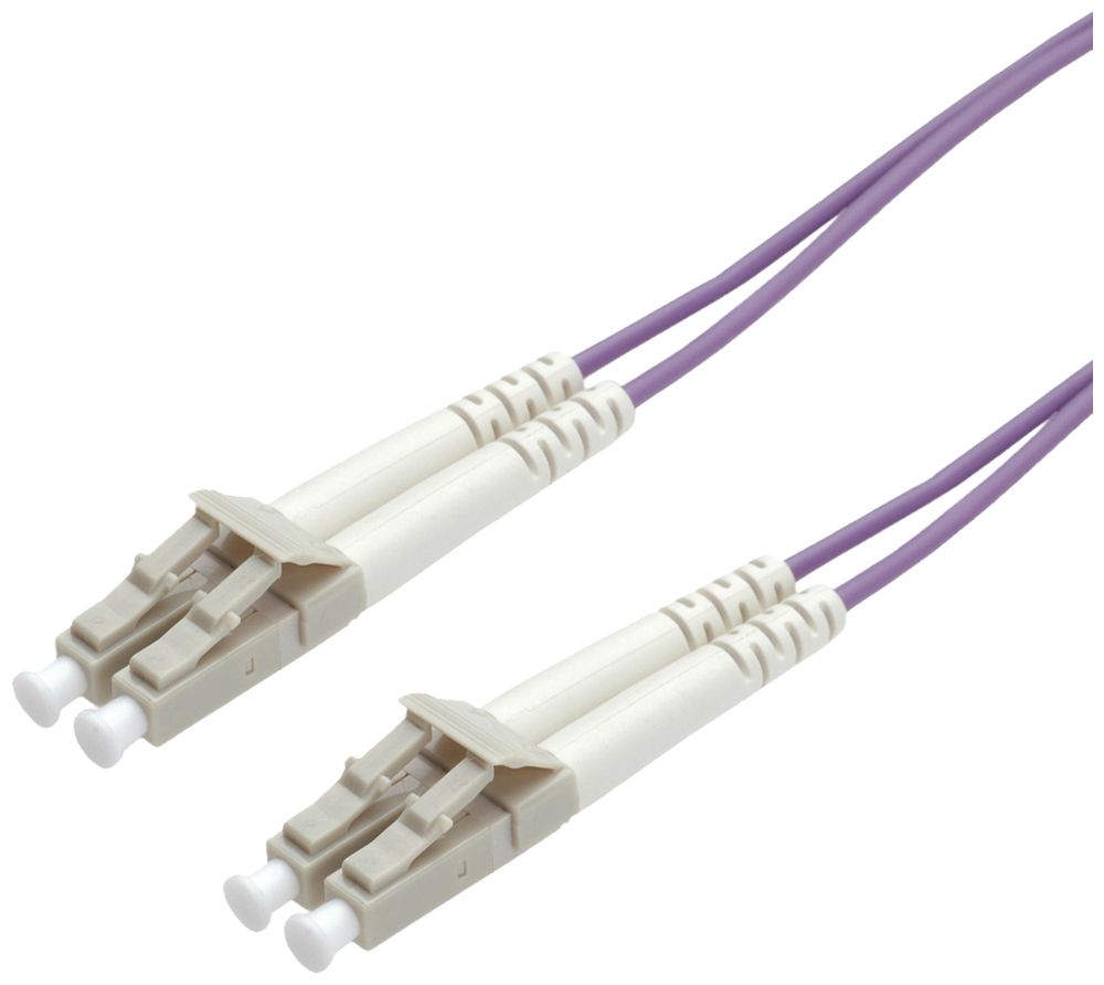 Cavo patch FO ROLINE 2×OM4 LC-Duplex/LC-Duplex PVC viola 2m