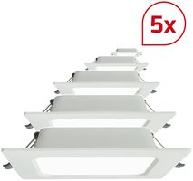 Plafoniera INS LED DOTLUX SQUAREeco 16W 1280lm 830 175×175mm bianco set di 5