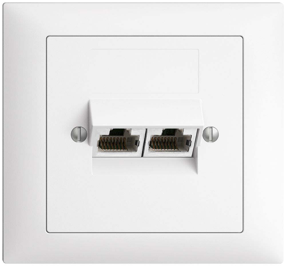 EB-Dose 2×RJ45/s 8P getr. EDIZIOdue weiss ITplus