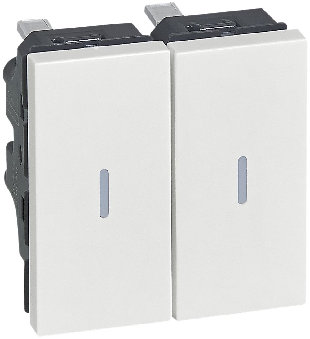 EB-Doppel-Leucht-Wechselschalter ARTEOR, Kontroll, weiss