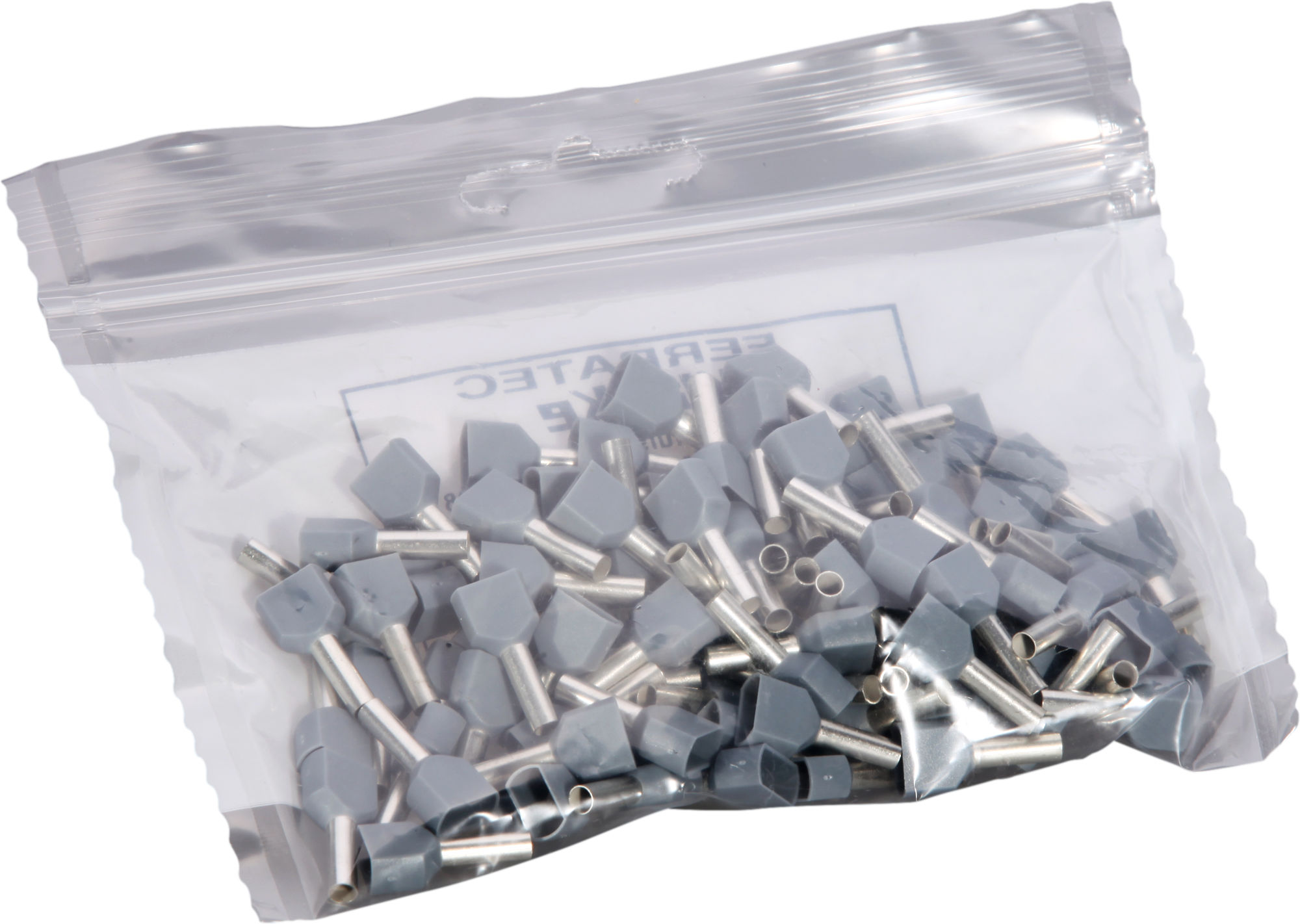 Zwillings-Aderendhülse isoliert 2×2.5mm²/9mm grau