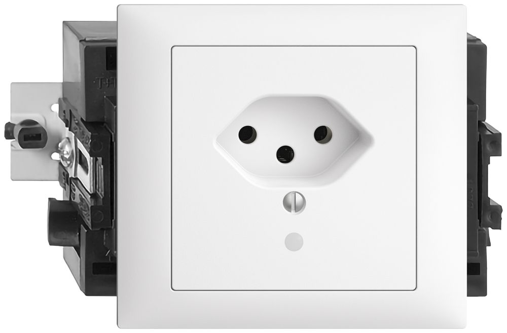 Prise INC EDIZIOdue T13 blanc 46…69mm(53mm), avec LED vert