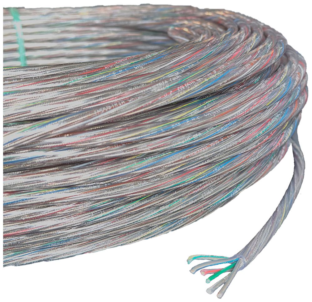 Câble Elektrogros TDLR 5×0.75mm² transparent rouleau à 100m