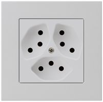 Prise ENC kallysto.pro 3×T13 gris clair avec sécurité enfants