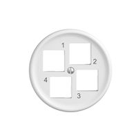 Montageset Sdue Q EASYNET S-One, für 4×RJ45, Ø60 mm, geradeauslass, weiss