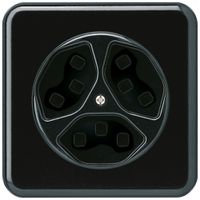 Presa INC Hager basico 3×tipo 23 C nero