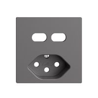 Montageset Feller EDIZIOdue für Steckdose USB 2×Typ C + Typ 13 dunkelgrau