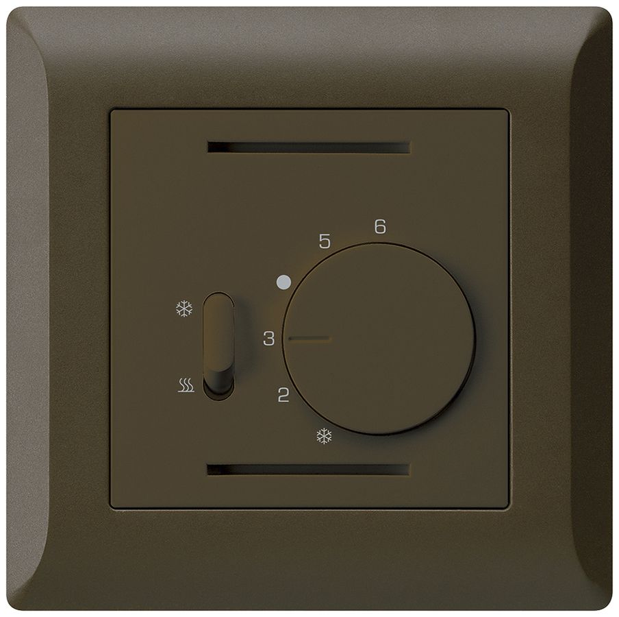 Termostato INC Hager kallysto.line, con interr.di riscald./raffred., marrone