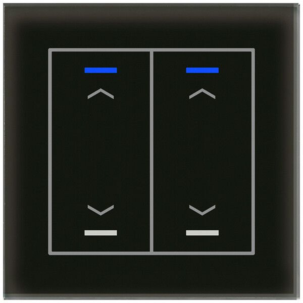 UP-Taster KNX RGBW MDT BE-GTL20S.A1S 2T/4B Glas schwarz "Jalousie"