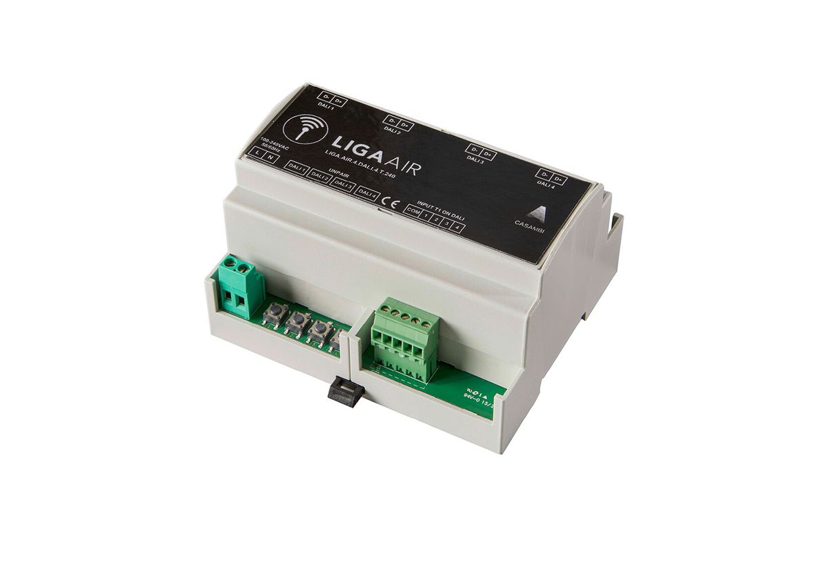 Modulo combinato Casambi 4.DALI.4T 240V 4 DALI 4 pulsanti DIN
