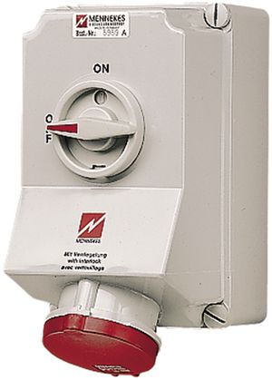 Prise AP CEE Mennekes 3LNPE 63A rouge