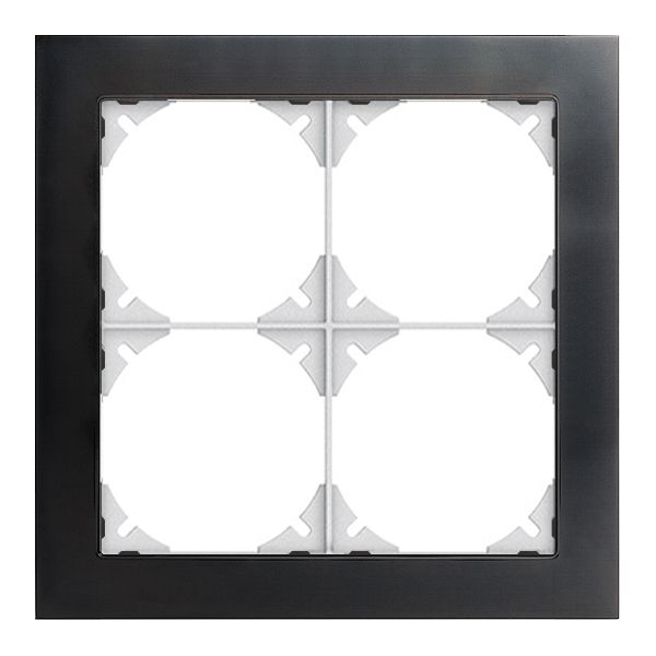 Abdeckrahmen EDIZIOdue prestige 2×2 schwarzgold poliert
