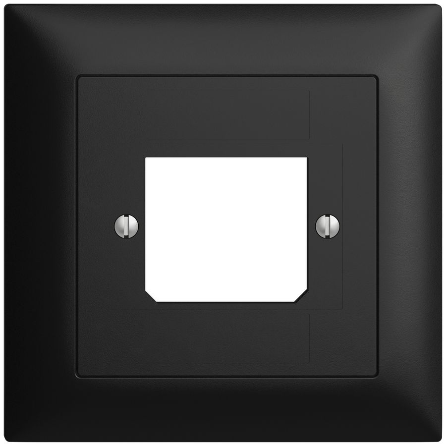 Frontset EDIZIOdue schwarz 88×88mm 1×TT 3×RJ