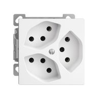 Prise AP EDIZIOdue 3×T13 blanc 3×S intér. pour combin.a.shutter
