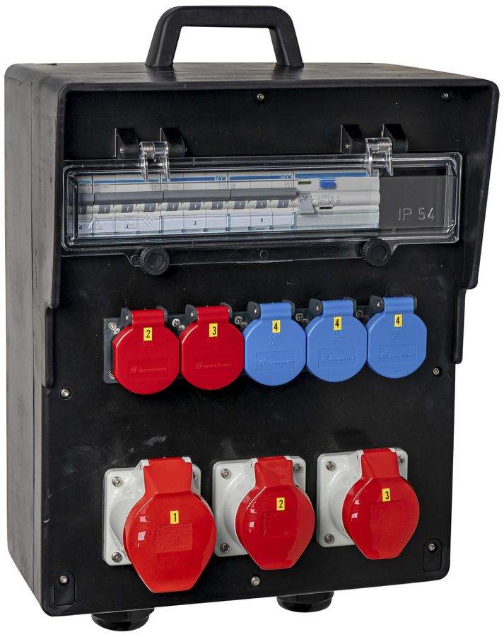 Stromverteiler DEM DB32615 63A 4×LS 1×FI 3×T23 2×T25 2×16A 1×32A