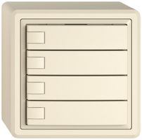 Poussoir universel AP EDIZIO.liv UNI SNAPFIX® 12…48V s.LED 4× comm.1T cr