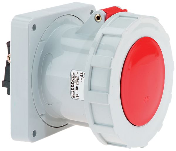 Prise INC CEE Bals 5P 125A 400V 6h rouge IP67 nick.BV droit