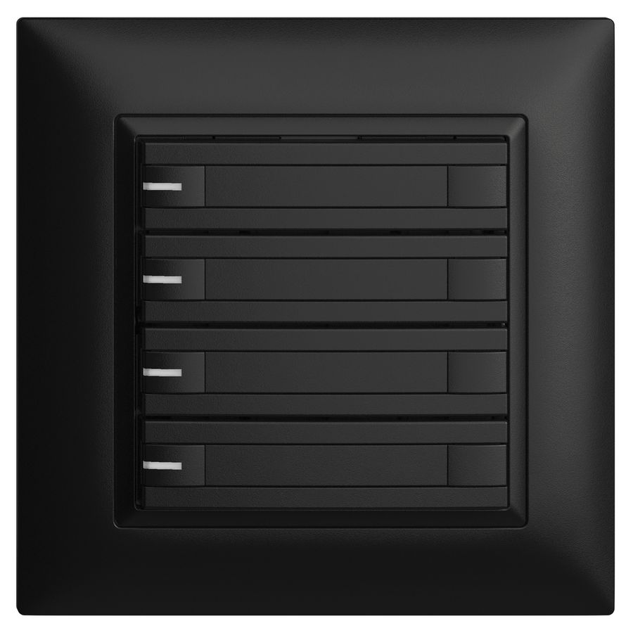 UP-KNX-Taster RGB EDUE FMI, 250mW, m.RGB-LED, m.Papier., 4×Taste, 2×Tastenb., sz