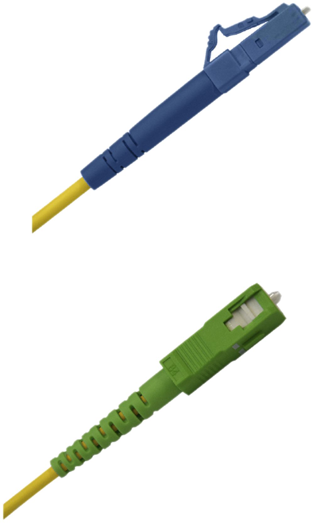 Câble patch FO WISI Simplex OS2 9/125μm G.657.A2 LCPC-SCAPC jaune 1m