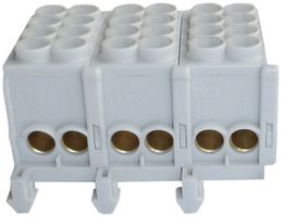 Hauptleiter-Klemme HLAK 3L, 2×35mm², 2×25mm², grau