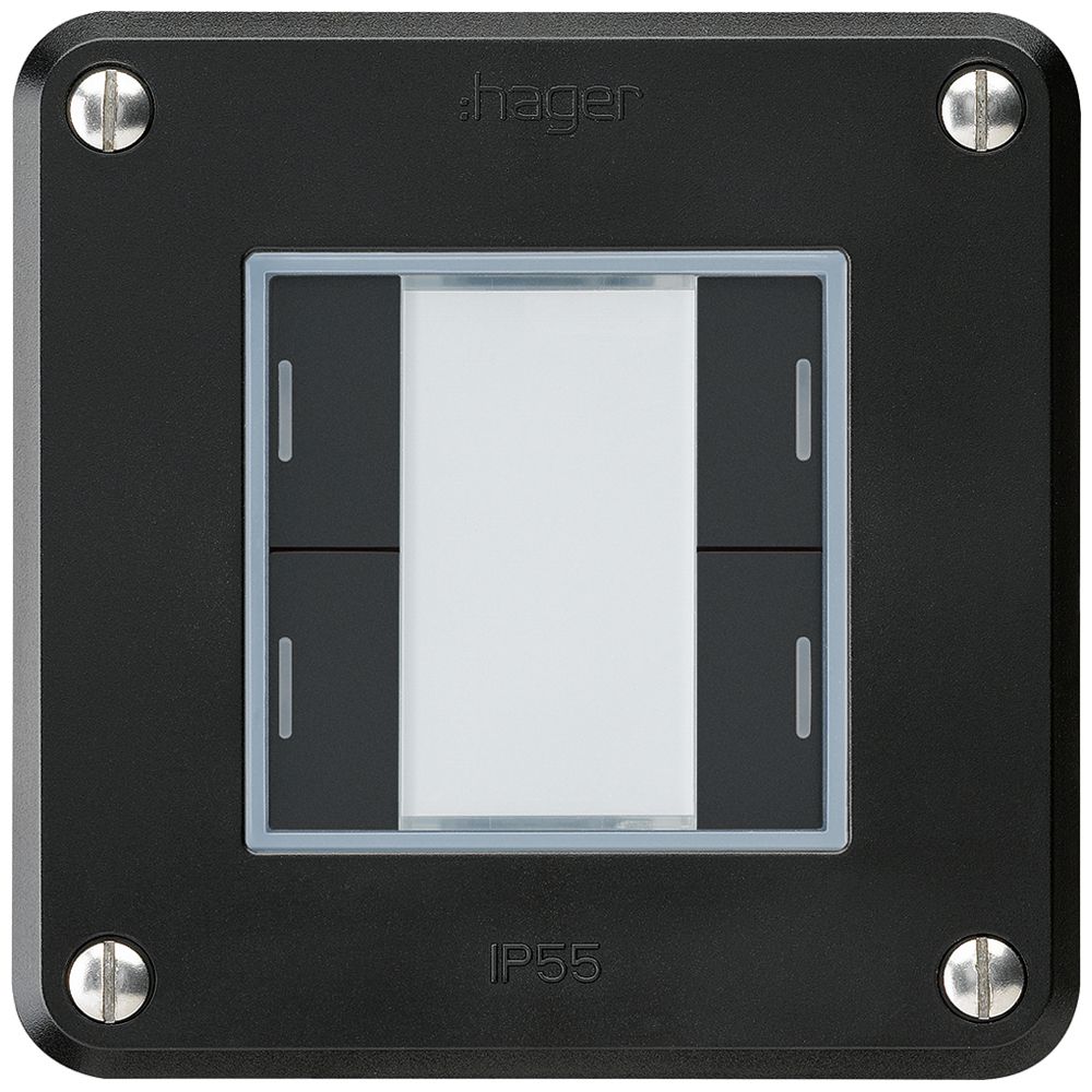 UP-Taster robusto C KNX 4× RGB LED s/e-link schwarz