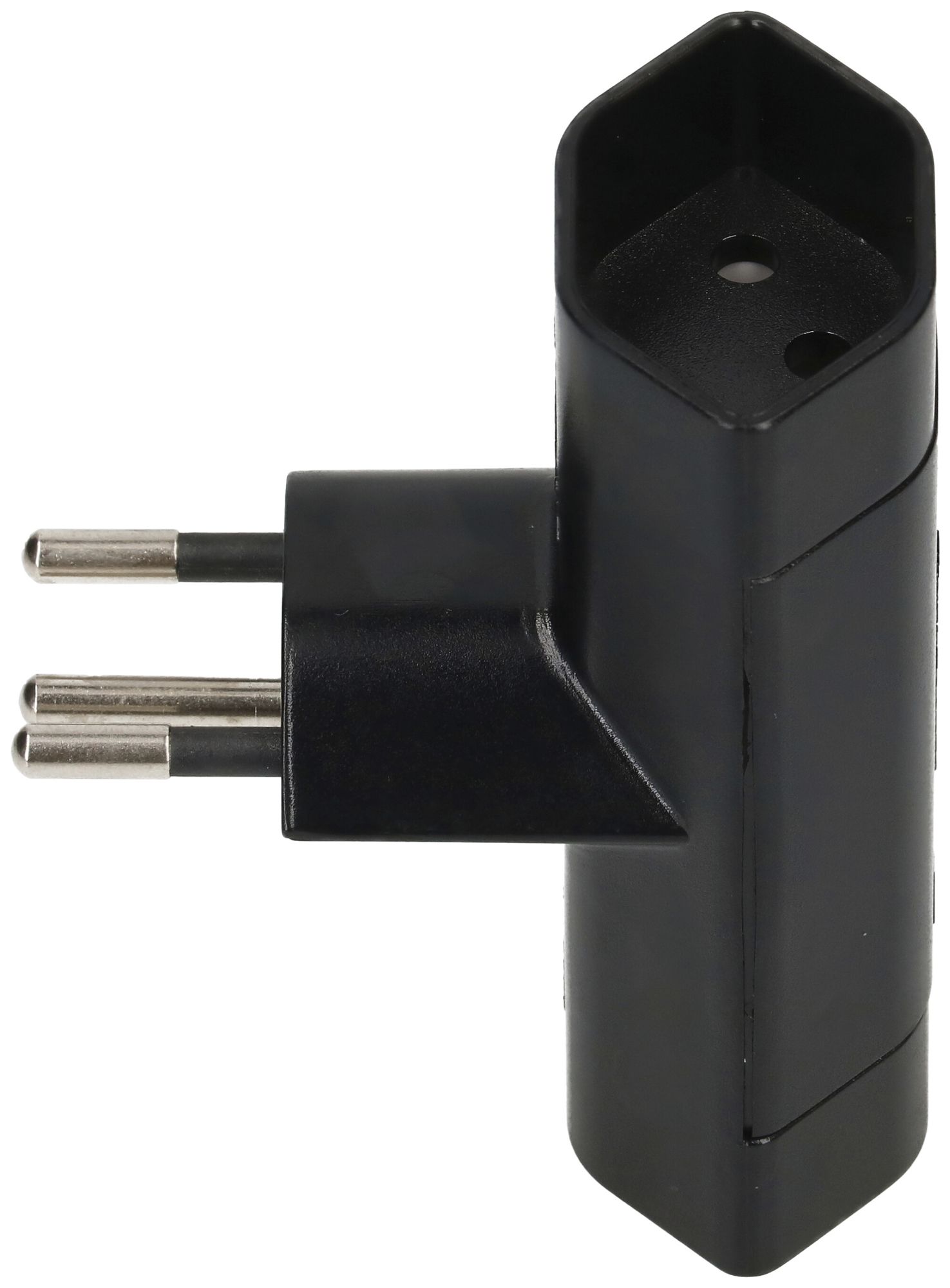 Abzweigstecker MAX HAURI 2×T13 10A 250V T-Form schwarz