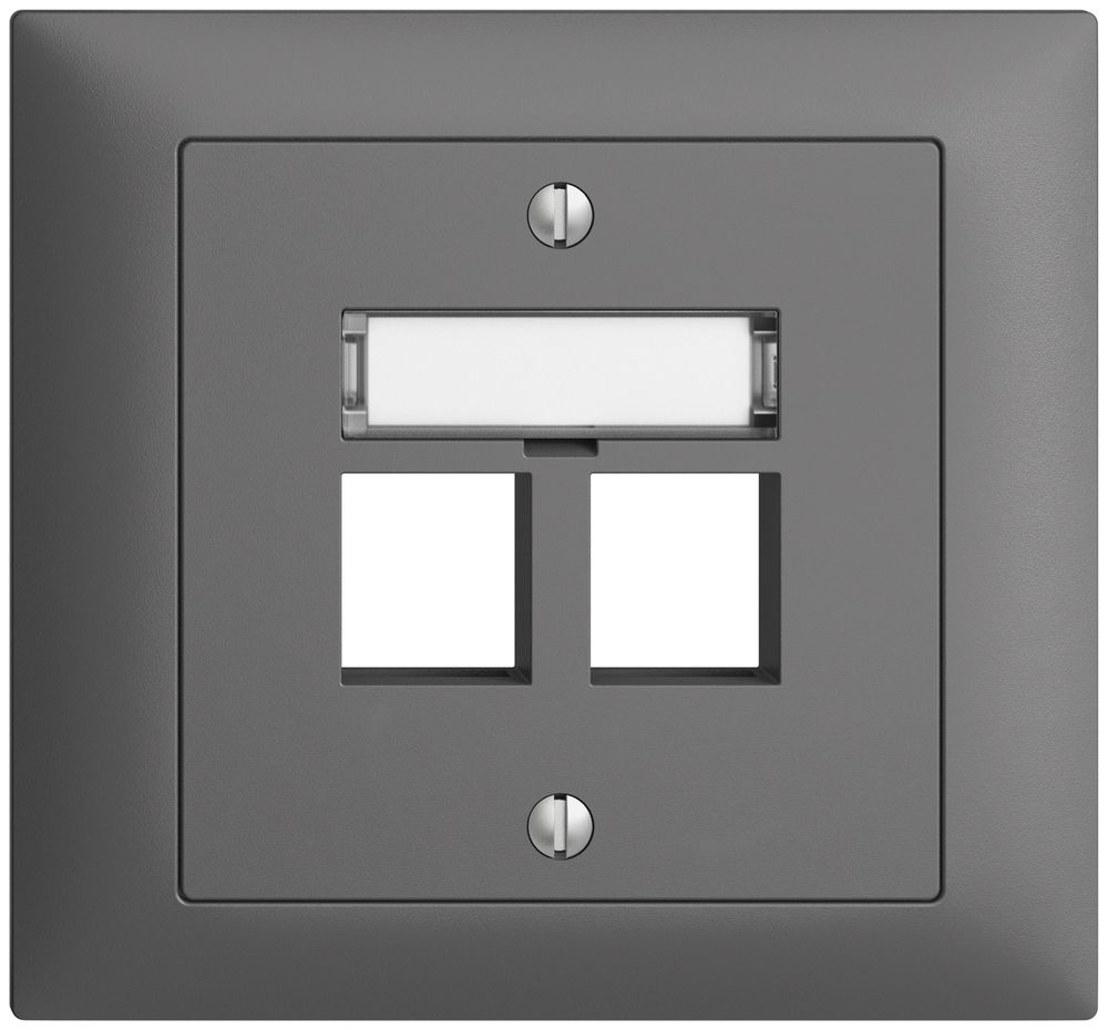 EB-Montageset EDIZIOdue FKE, Geradeauslass, für 2×Keystone, dunkelgrau