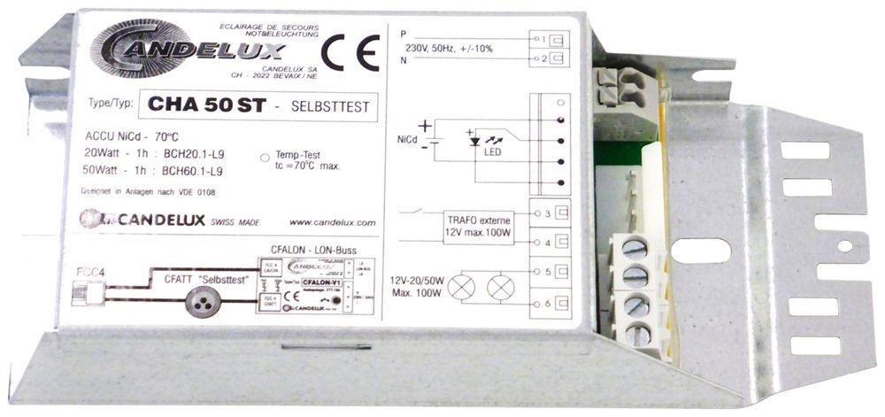 Elemento di emergenza per lampada alogena 12V/50W 1h
