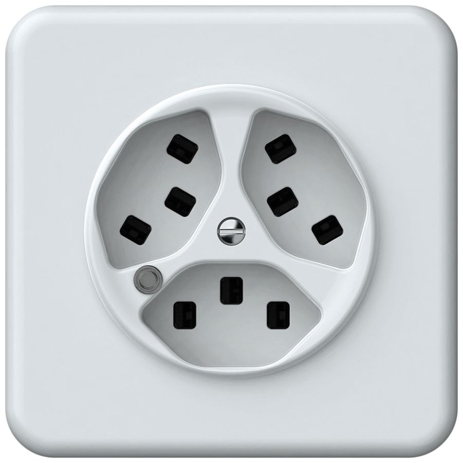 Prise ENC origin 3×type 23 lum.vert 16A 230V 92×92mm blanc