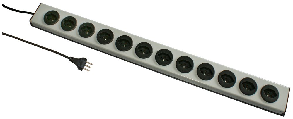 Prise multiple MH 12×T13 PowerLine, Td 3×1mm², 1.5m, noir