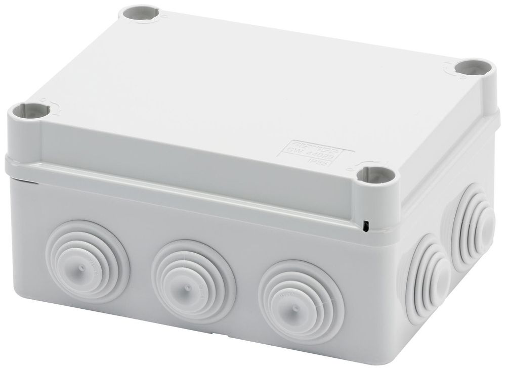 Boîte de dérivation AP GEWISS 170×130×76 couvercle à ferm.rapide IP55 s.h. gris