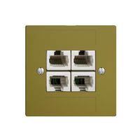 UP-Dose 4×RJ45/u 4P getr. EDIZIOdue olive ITplus