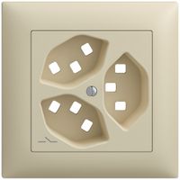 UP-Montageset Feller EDIZIOdue, für Steckdose 3×T23 1×getrennt, vanille