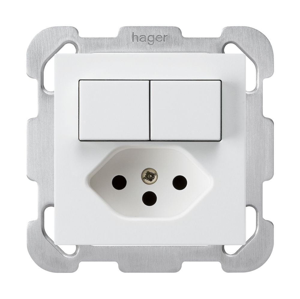 Combinaison ENC 1/3+3/1P+T13 blanc kallysto avec plaque de fixation