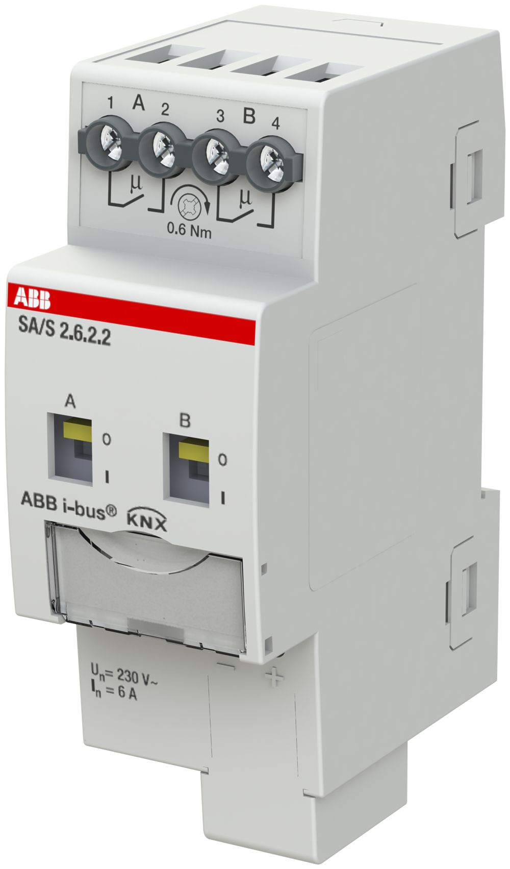 Attuatore-commutatore KNX AMD ABB SA/S2.6.2.2, 2-volte, 6A