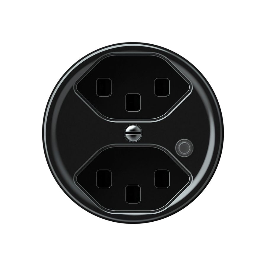 Steckdose origin 2×Typ 23 bel.grün 16A 230V 60×60mm schwarz