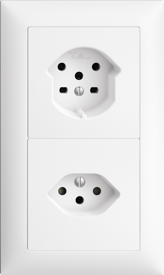 UP-Kombination Edue 2x1, Steckdose T15 + Steckdose T13 ws