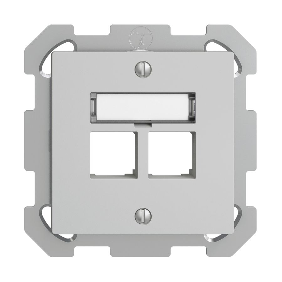 UP-Montageset S-One EDIZIOdue FM für 2×RJ45 gerade, hellgrau