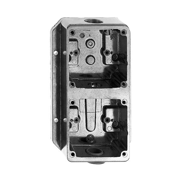 Fond de boîtier AG 2×M20 Al poli à billes