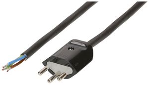 Apparatekabel MAX HAURI Td 3×1mm² 5m schwarz Stecker T12