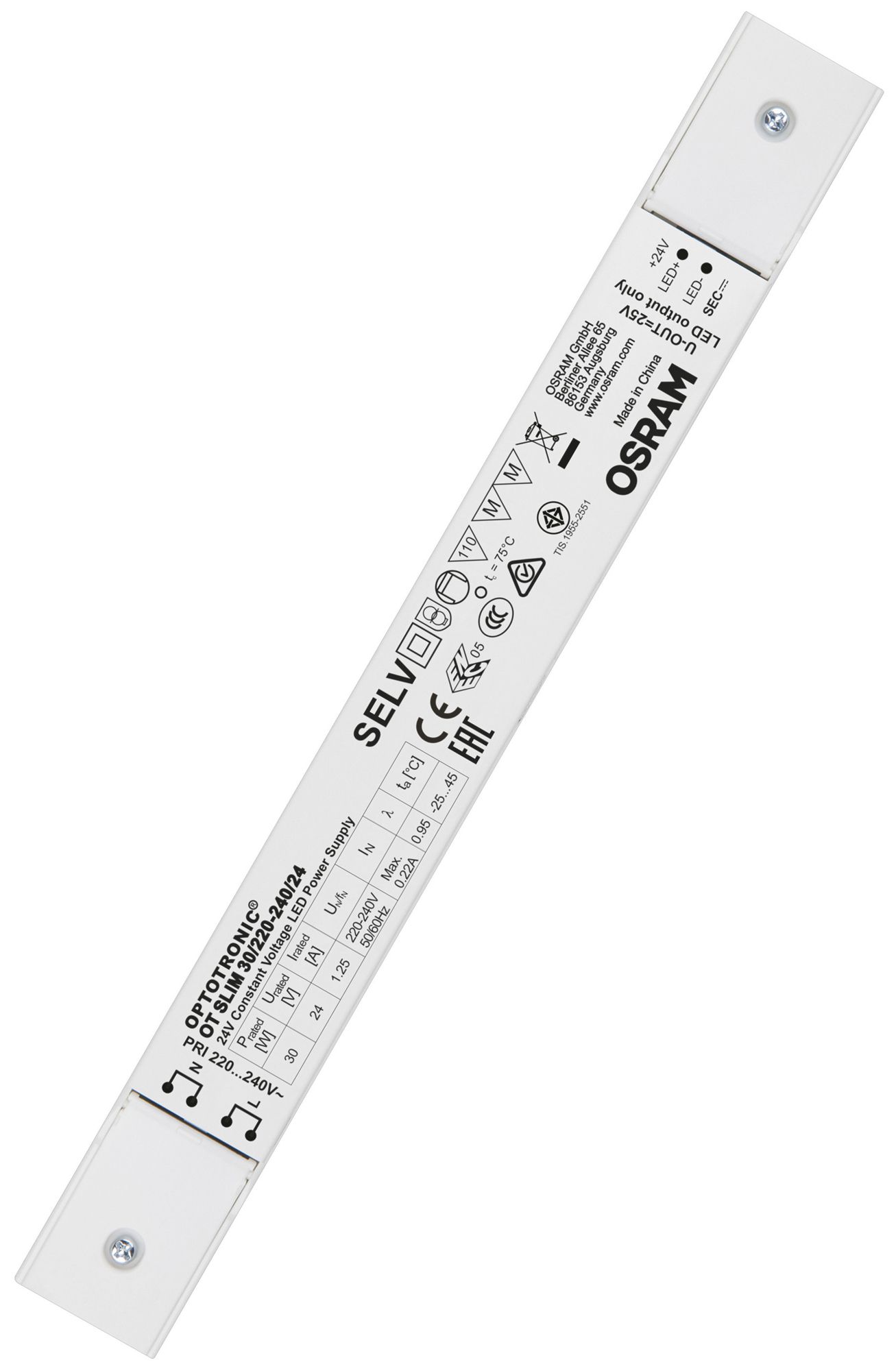 Convertisseur LED Osram OT SLIM 24V 30W IP20