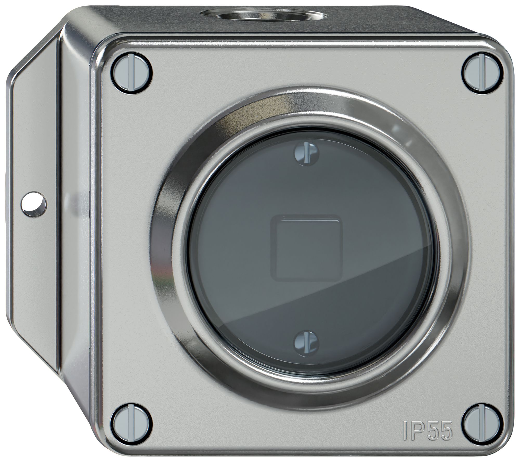 Poussoir KNX RGB AP ELEMENT 1 touche avec LED IP55 aluminium