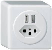 Presa di carica USB AP basico 18W PD 1×tipo A 1×tipo C tipo 23 bianco