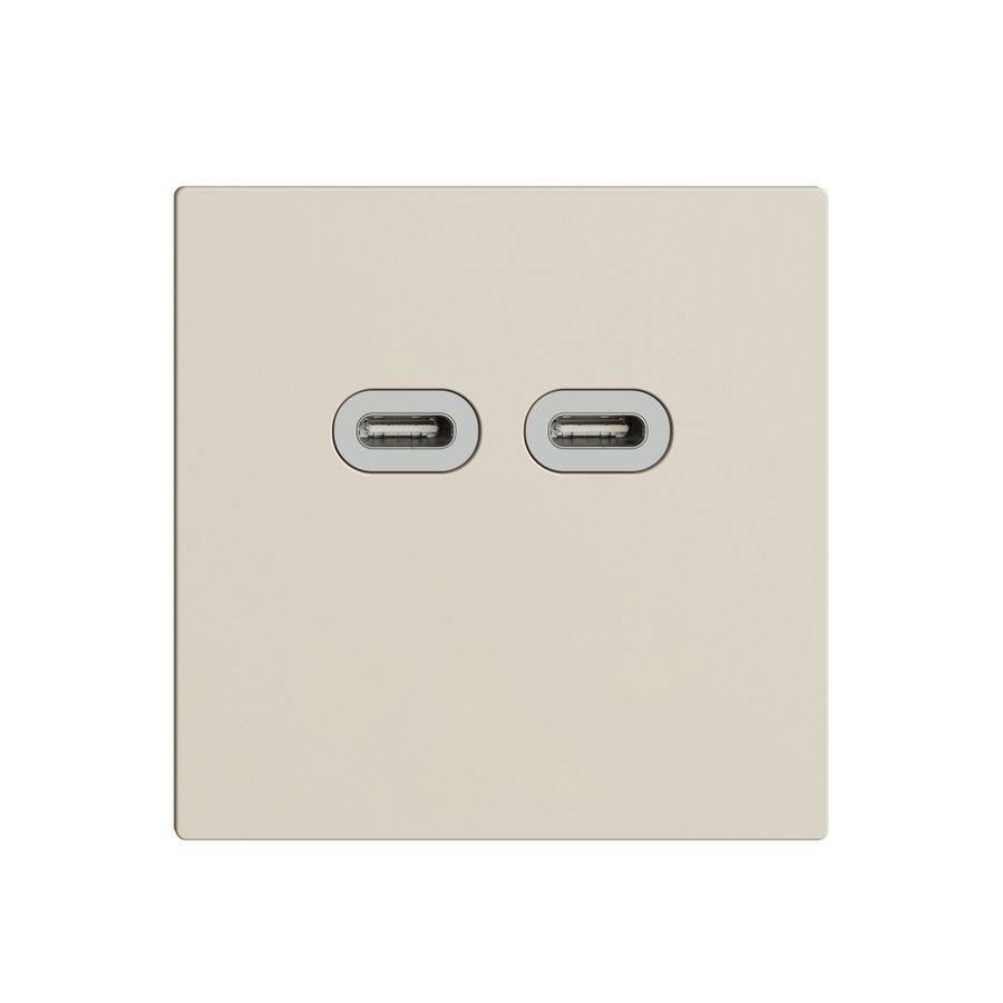 Prise USB 18W 2×type C Feller EDIZIOdue F 230V 3600mA crema