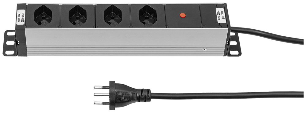 Prise multiple A. Steffen ALU MODULAR I/O 4×T13 3m noir/aluminium