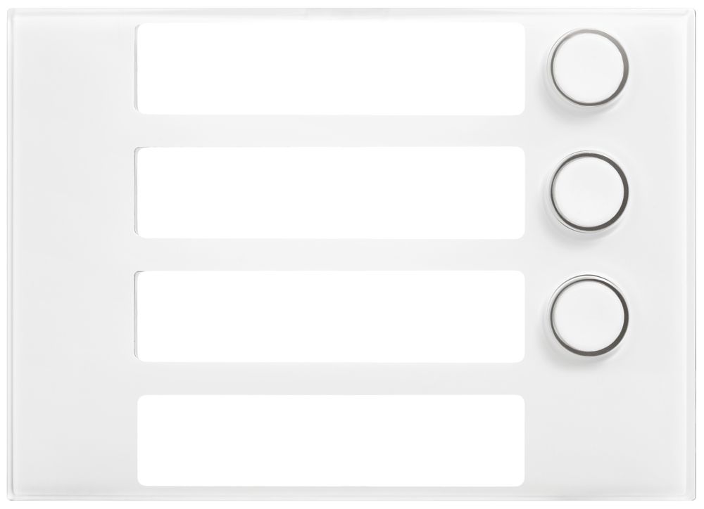 Frontplatte für Ruftastenmodul Urmet Alpha, 3×Taste, IP55, weiss