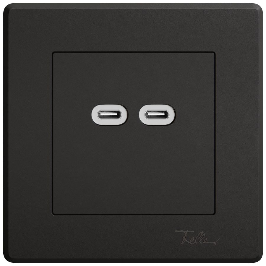 Prise de charge USB ENC EDIZIO.liv SNAPFIX® 230VAC 18W 2×USB C no